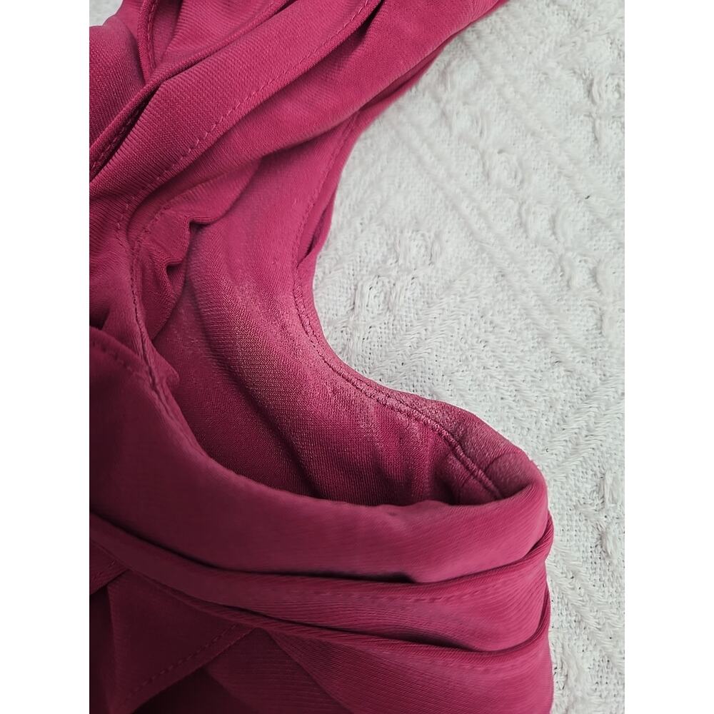 Adrianna Papell Size 12 Shutter Pleated Tiered Pink Cocktail Evening Party Dress - Picture 8 of 9